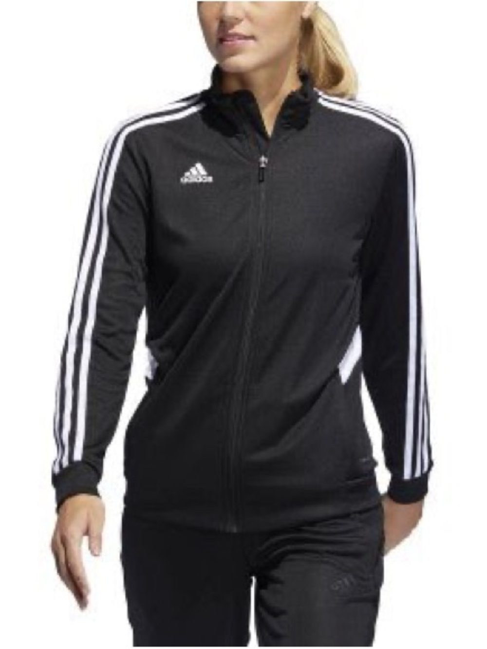 adidas Black Track Jacket with White 3-Stripes